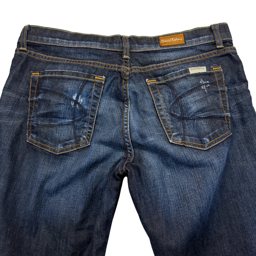 David Kahn Womens Jeans 31 Style 3747 Dark Wash Low Rise Flare Bootcut USA - Picture 3 of 12